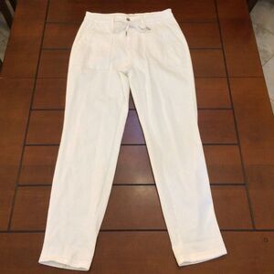 Judy Blue High Waisted garment dyed drawstring cuffed jogger size 7 white jeans